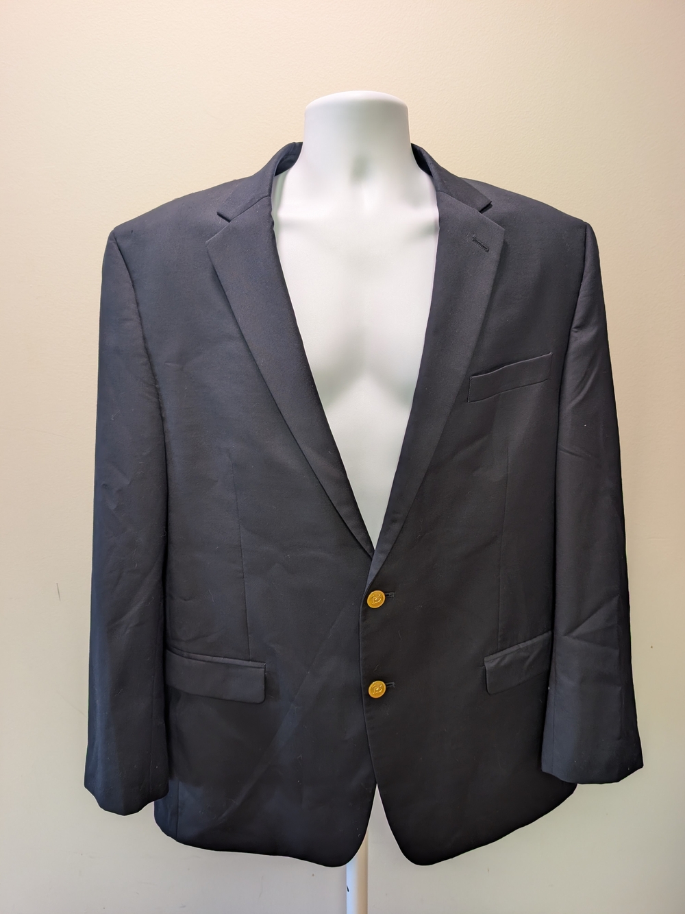 Lauren Ralph Lauren Men's Navy Two-Button Sport Coat with Gold Buttons 46L